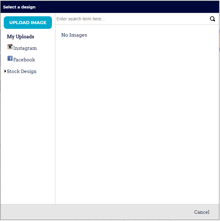 Select A Design Popup